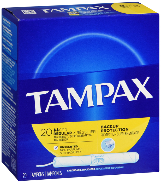 Tampax Flushable Regular Unscented Tampons 20ct