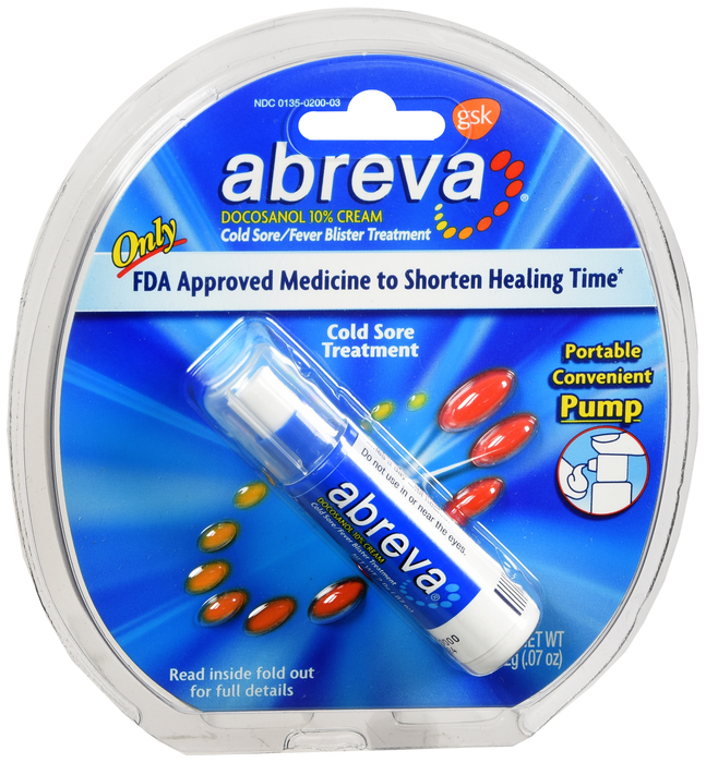 Abreva Cold Sore Treatment Cream Pump 0.07oz