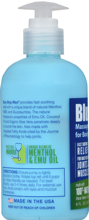 Blue Stop Max Massage Gel 8oz