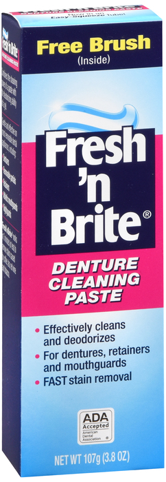 STIM-U-DENT FRESH 'N BRITE DENTURE TOOTHPASTE 3.8 OZ