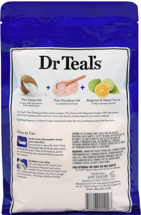 DR TEALS PINK HIMALAYAN MINERAL SALT 3LB