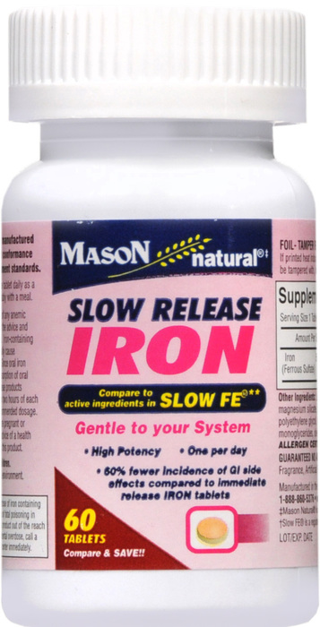 IRON SLOW RELEASE 50MG TABS 60CT MASON