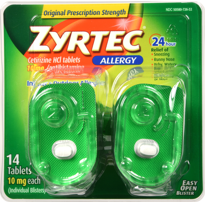 Zyrtec 24 Hour Allergy Relief w/ 10mg Cetirizine HCL Tablets 14ct