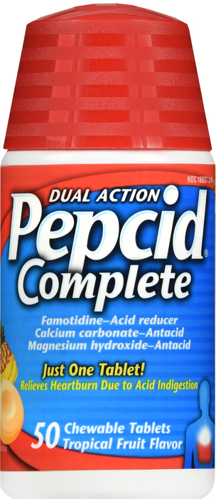 PEPCID COMPLETE CHEWS TROP FRUIT 50CT