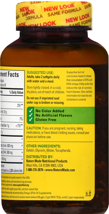 Nature Made FISH OIL 1000MG SOFTGEL 90ct