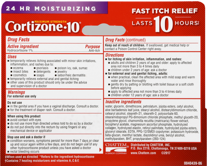 Corizone-10 Intensive Healing Anti-Itch Creme 1oz