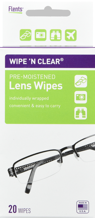 WIPE N CLEAR LENS CLEANER TISSUE 20CT