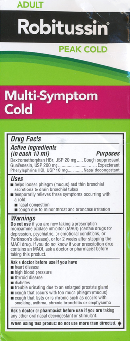 ROBITUSSIN PEAK COLD MULTI SYMPTOM 8OZ