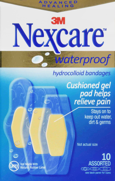 Nexcare Advanced Healing Waterproof Bandages Assorted Sizes 10ct