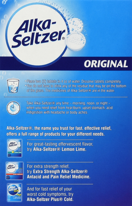 ALKA-SELTZER TABLET ORIGINAL 72CT