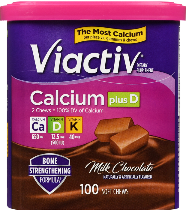 Viactiv Calcium Plus D Chocolate Soft Chews 100ct