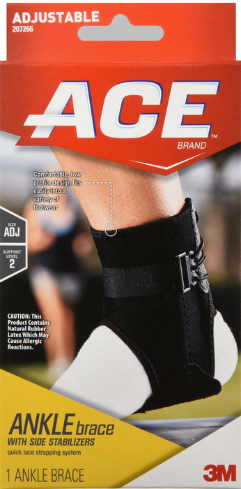 ACE Adjustable Ankle Brace with Side Stabilizers 1ct