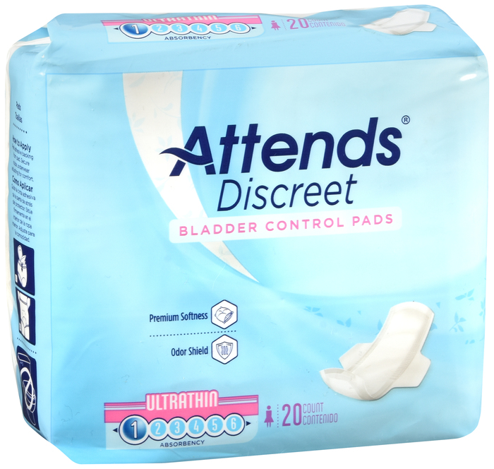 ATTENDS DISCREET PADS ULTRATHIN 10X20 CT