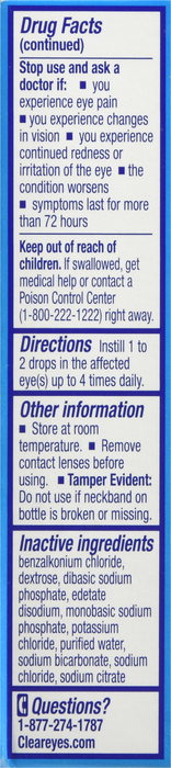 Clear Eyes Lubricant Redness Reliever Eye Drops 0.5oz