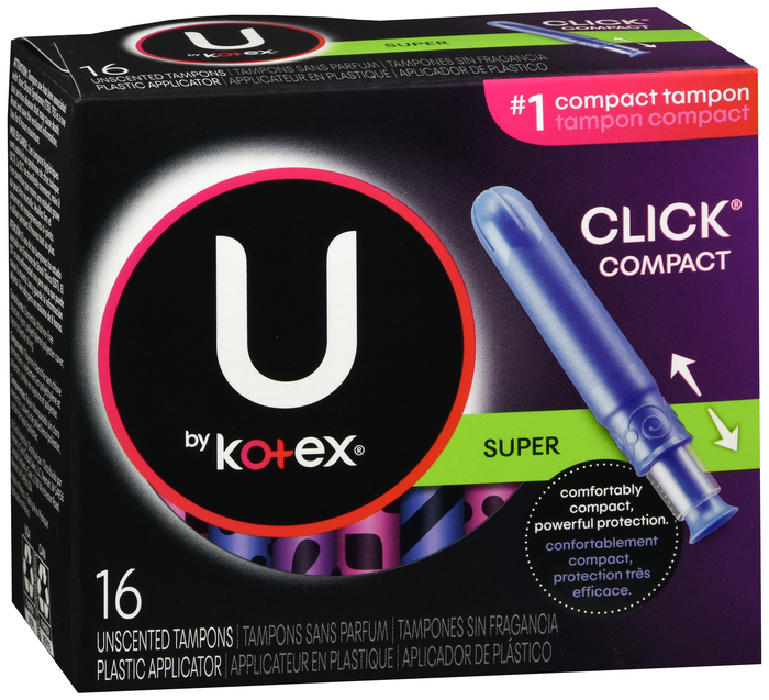 U by Kotex Click Compact Super Absorbency Unscented Tampons 16ct