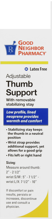 Good Neighbor Pharmacy Thumb Support w/Removable Stabilizing Stay Small/Medium 1ct