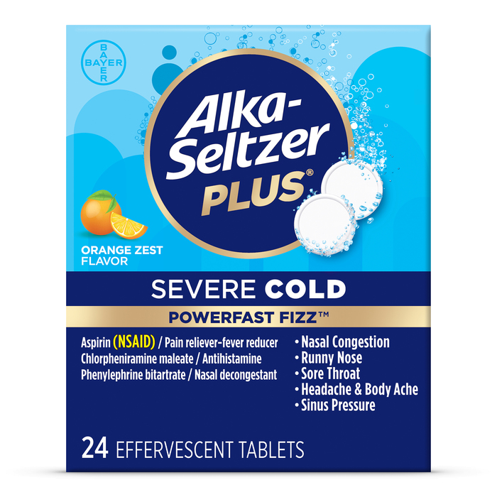 Alka-Seltzer Plus Severe Cold Orange Tablets 24ct