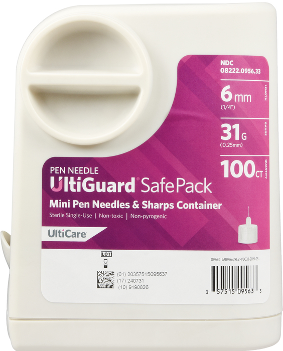 UltiGuard SafePack Pen Needles 31gx6mm 100ct