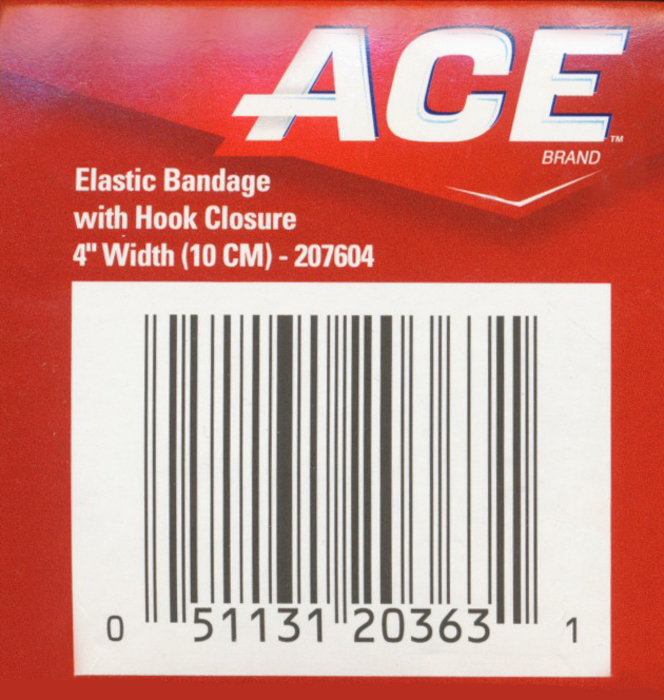 ACE Elastic Bandage With Velcro 4 Inch