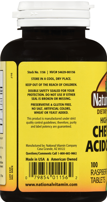 ACIDOPHILUS CHEWABLE RASPBERRY 100CT NATURE'S BLEND