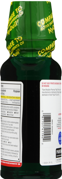 Good Neighbor Pharmacy Night Time Cold & Flu 6HR Liquid 8oz