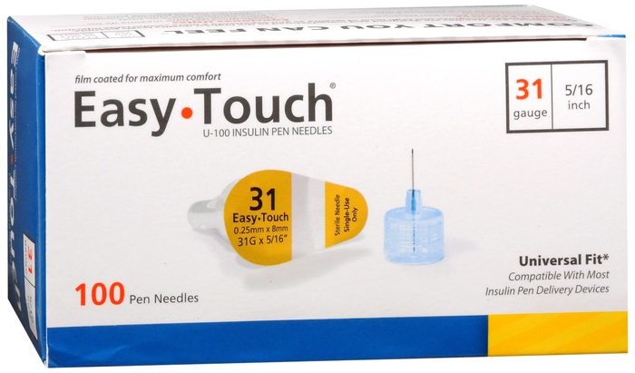 Easy Touch Pen Needles 31Gx5/16in 100ct