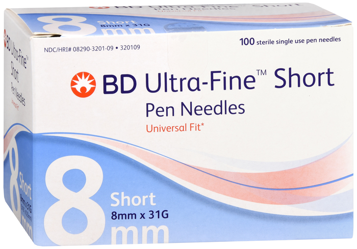 BD Ultra-Fine Short Pen Needles 31Gx8mm 100ct