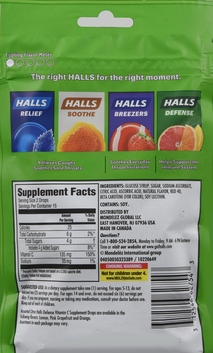 Hall's Assorted Citrus Cough Defense Drops 30ct