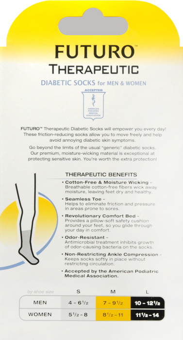 FUTURO DIABETIC SOCKS MILD WHT SM M/W