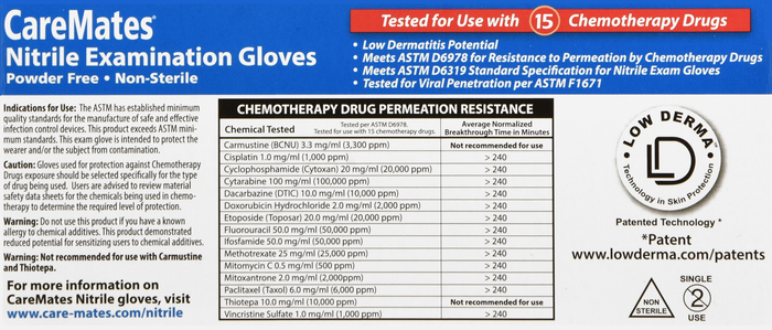 Gloves CareMates Nitrile Powder-Free M 50ct