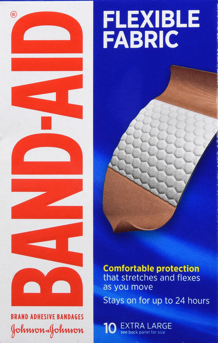 BAND-AID Flexible Fabric Extra Large Adhesive Bandages 10ct