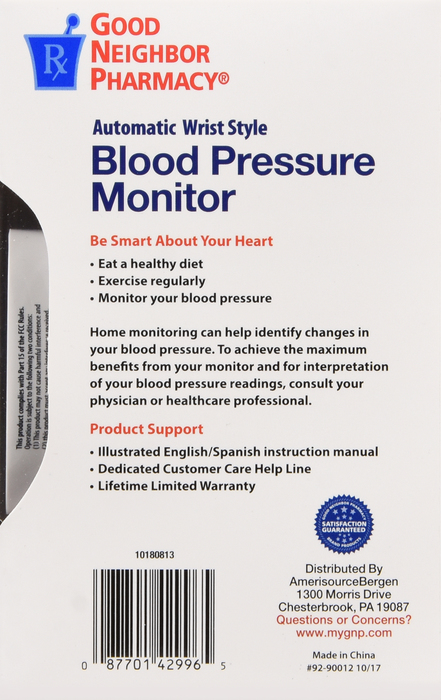 Good Neighbor Pharmacy Automatic Wrist Style Blood Pressure Monitor 1ct