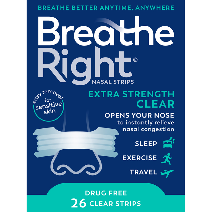 BREATHE RIGHT EXTRA CLEAR STRIP 26CT