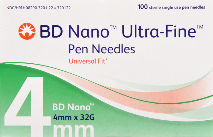 BD Ultra-Fine Nano Pen Needles 32Gx4mm 100ct