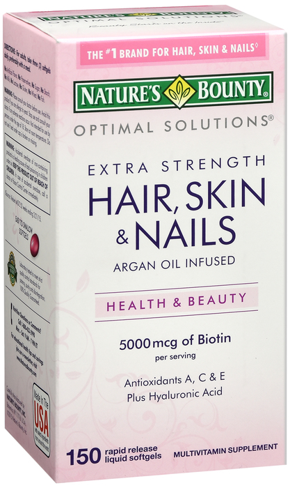 Nature's Bounty Optimal Solutions Hair Skin Nails Softgels 150ct