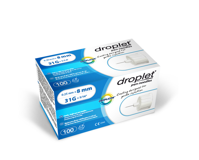 Droplet Pen Needles 31Gx8mm 100ct