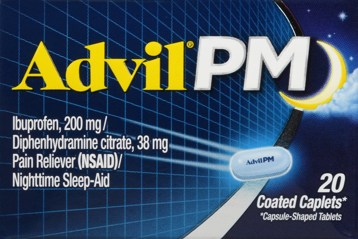 Advil PM Ibuprofen Pain Reliever/Nighttime Sleep-Aid Caplets 20ct