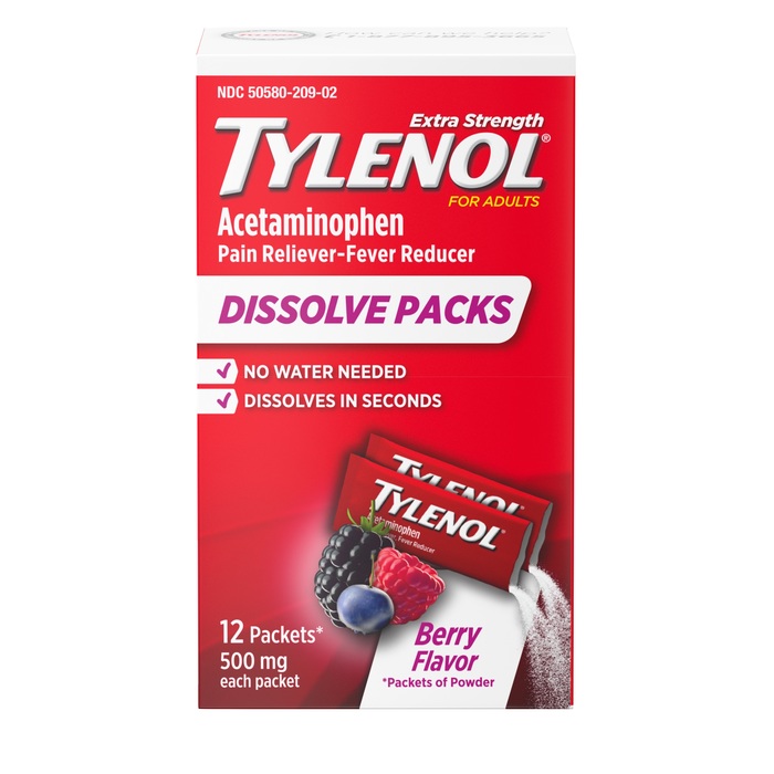 TYLENOL E/S POWDER PACKET BERRY 12CT