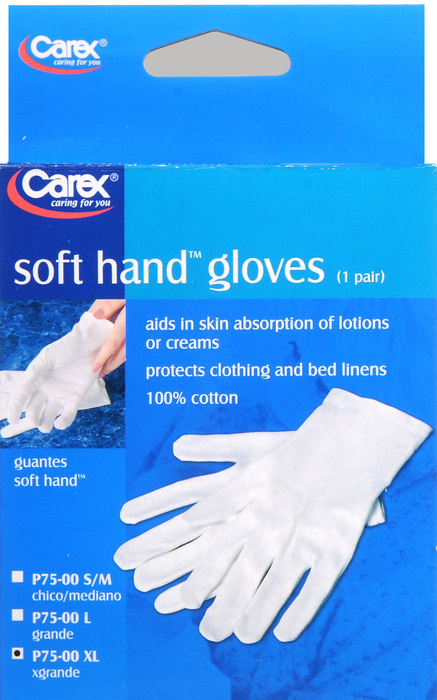 Gloves Soft Hand Cotton XL 1pr Carex