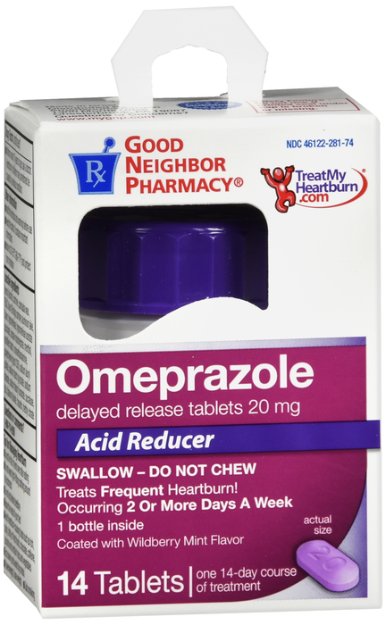 Good Neighbor Pharmacy Omeprazole Acid Reducer 20mg Wildberry Tablets 14ct