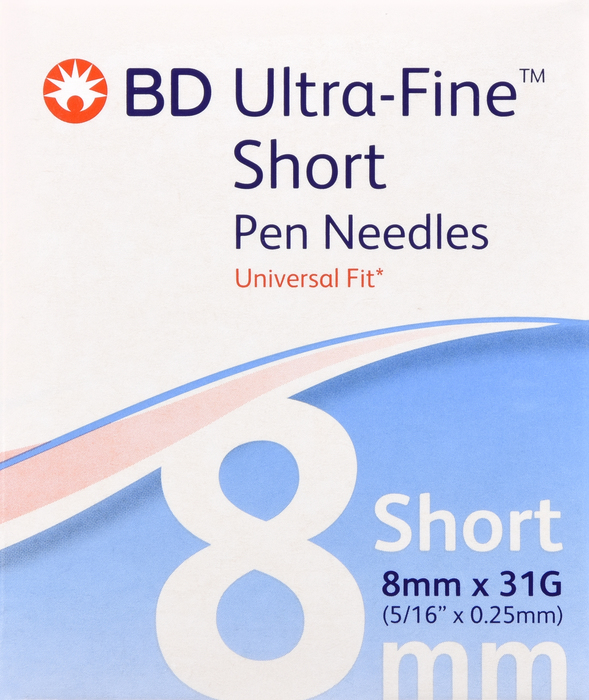 BD Ultra-Fine Short Pen Needles 31Gx8mm 100ct