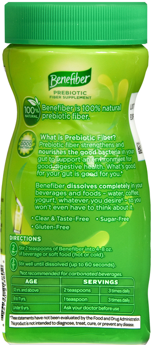 Benefiber Fiber Supplement Powder 38 Servings 5.4oz