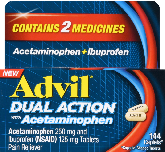 ADVIL DUAL ACTION W/ACETAMIN CPL 144CT