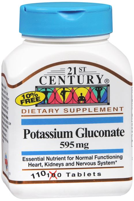 21st Century Potassium Gluconate 595mg Tablets 110ct