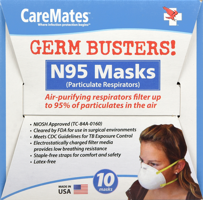 CareMates N95 Niosh Cone Masks 10ct