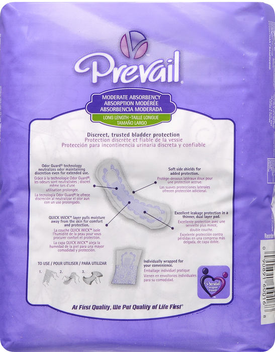 PREVAIL BLADR LONG MODERT PAD 9X16