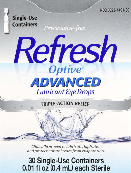 Refresh Optive Advanced Lubricant Eye Drops 30x0.01oz