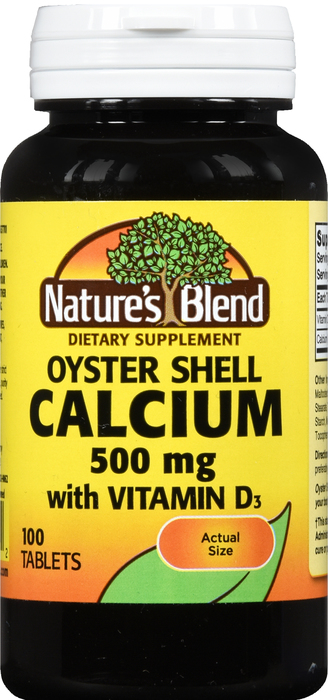 Nature's Blend Calcium Oyst+D 500mg Tablets 100ct