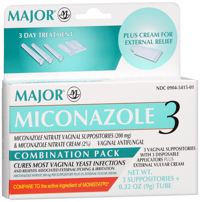 MICONAZOLE 3 DAY SUPPOSITORY/CRM W/APPL