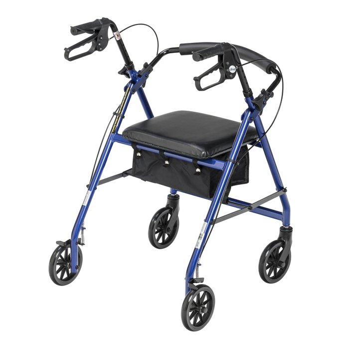 Rollator Aluminum with Seat Blue 6" Wheels